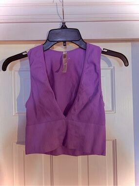 Sexy Urban Outfitters Free People Movement "Happiness Runs" Deep V Crop Tank - S